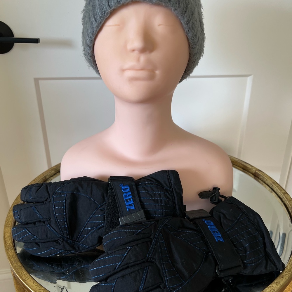 Zero Black and Blue Winter Gloves